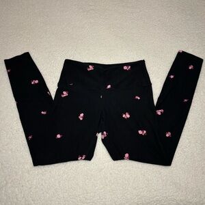 Victoria’s Secret PINK Women Black Floral Yoga High Rise Leggings